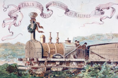 Celebrazione del primo treno da Bruxelles a Mechlin nel 1835 da Armand Jean Heins