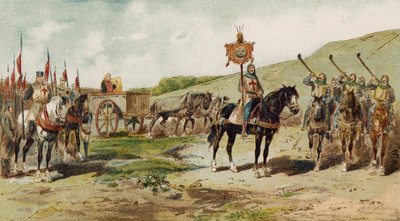 Carro da guerra e suonatori di lituus, tempo delle Crociate, XI secolo da Armand Jean Heins