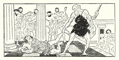 Ulisse trascina Irus fuori dalla sala da Armand Joseph Bonamy