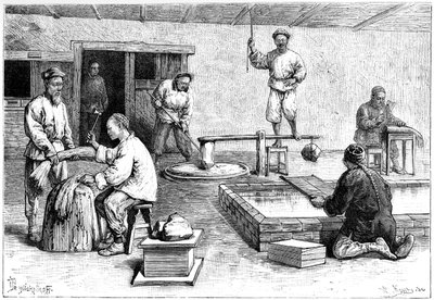 Una cartiera, Cina, 1895 da Armand Kohl