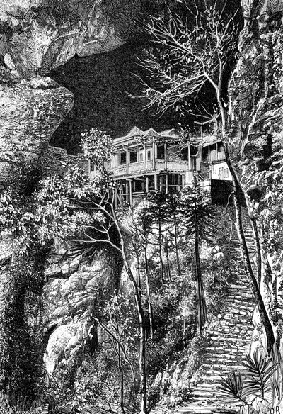 Monastero buddista, Yuen-Fu sul Min, a sud di Fuchu-Fu, c1890 da Armand Kohl