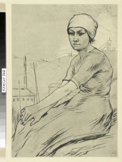Giovane donna che lavora da Armand Rassenfosse