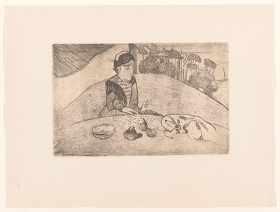 Contadina bretone a tavola da Armand Seguin (possibly)