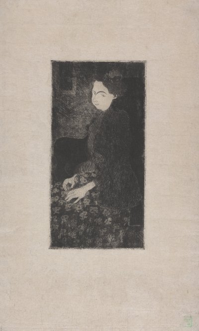 Donna seduta con cappello piumato c.1893 da Armand Séguin