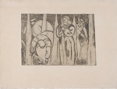 Les Rouisseuses (Le raccoglitrici di lino) 1893 (incisione) da Armand Séguin