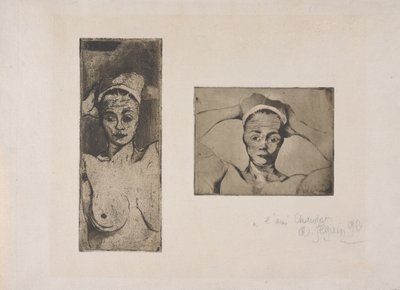 Nudo con le mani dietro la testa, verticale e Nudo con le mani dietro la testa, orizzontale da Armand Séguin