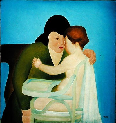 Donna con bambino sul seggiolone da Arnold Aaron Friedman