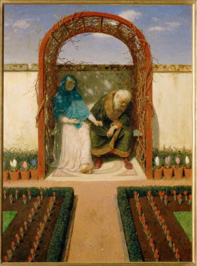 In der Gartenlaube - Nel pergolato... (dipinto su tela) da Arnold Böcklin
