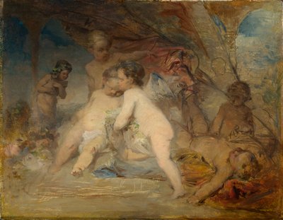 Putti e un giovane Eros in una radura forestale da Arnold Böcklin