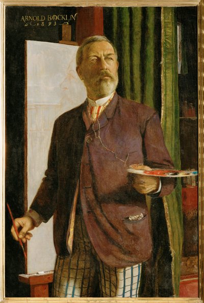 Selbstportrait im Studio - Autoritratto nel suo studio ... (dipinto su tela) da Arnold Böcklin