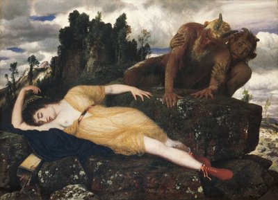 Diana dormiente osservata da due fauni, 1877 da Arnold Böcklin