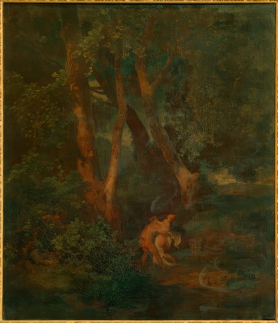 Bordo del bosco con fauno e ninfa da Arnold Böcklin