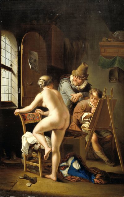 Il pittore e il suo modello da Arnold Houbraken (copy after)
