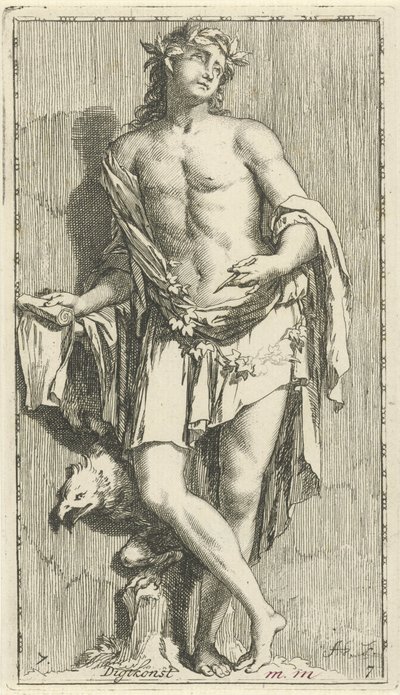 Personificazione della poesia da Arnold Houbraken