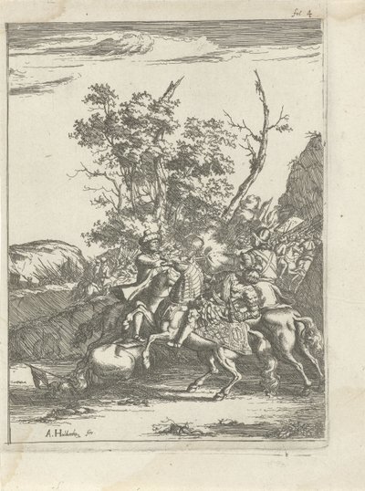 Combattimento di cavalieri da Arnold Houbraken