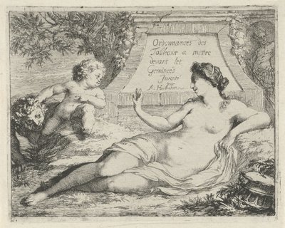 Venere spiata da un satiro (Ordonnances des tableaux a mettre devant les Gemineés) da Arnold Houbraken