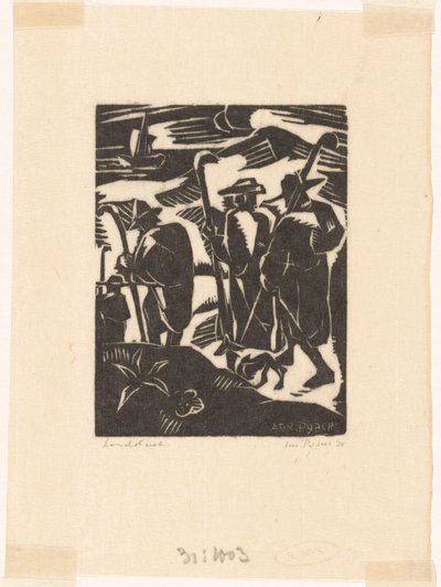 Quattro pastori e un cane da Arnold Pijpers (signed by artist)