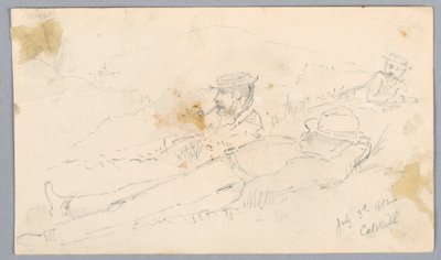 Uomini che riposano sulla collina di Catskill da Arnold William Brunner