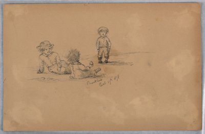Schizzo di tre bambini da Arnold William Brunner