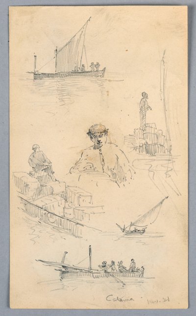 Schizzi nel porto di Catania da Arnold William Brunner