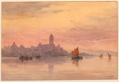 Tramonto su barche a vela da Arnold William Brunner