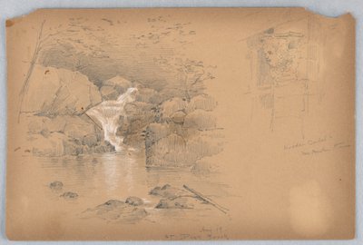 Due schizzi, mensola e cascata da Arnold William Brunner