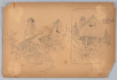 Due Schizzi di Cottage da Arnold William Brunner