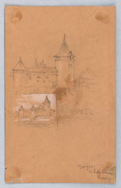 Due Schizzi di Morges, Lago di Ginevra da Arnold William Brunner