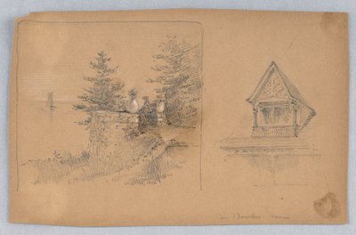 Due schizzi della casa del signor Bowle da Arnold William Brunner