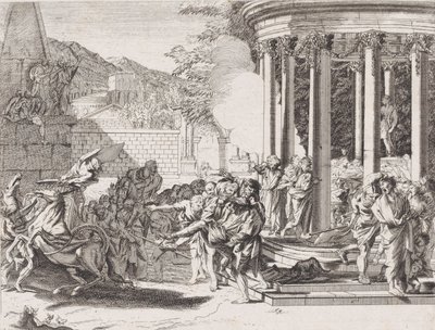 Sinorix portato fuori dal tempio dopo essere stato avvelenato, 1650-1700 da Arnold van Westerhout.