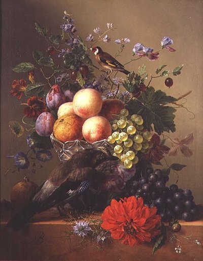 Natura morta con frutta e fiori da Arnoldus Bloemers