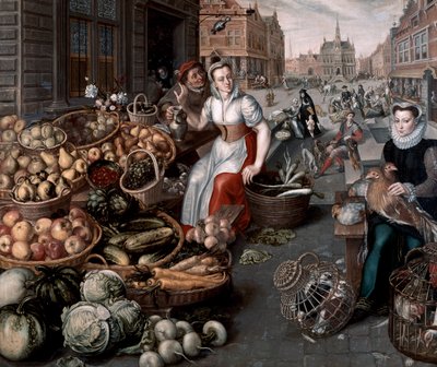 Donna che vende frutta e verdura da Arnout de Muyser