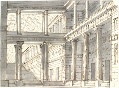 Interno di palazzo con colonne e scala da Aron Wallick