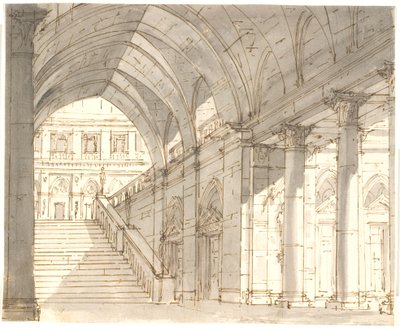 Vestibolo con scala e colonne da Aron Wallick