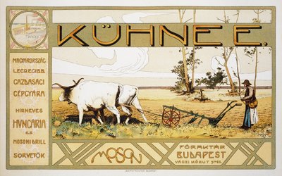 Riproduzione di un poster pubblicitario dei Produttori Agricoli Kuhnee, 1899 da Arpad Basch
