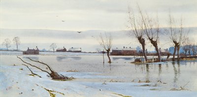 Paesaggio invernale con fiume in piena (1889) da Arthur Anderson Fraser