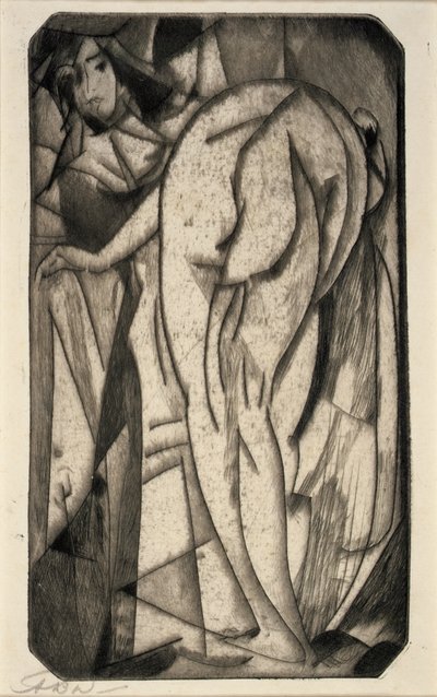 Donna e serva al bagno da Arthur B. Davies