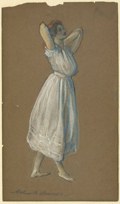 Donna in Piedi con le Mani Dietro la Testa da Arthur B. Davies