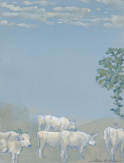 Paesaggio con mucche da Arthur Bowen Davies