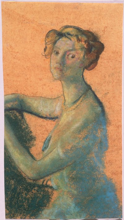 Donna con Sfondo Arancione dal libro di A.B. Davies, edizione -25, 50 da Arthur Bowen Davies