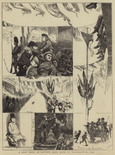 Una foglia dal taccuino di un artista nel Giorno del Ringraziamento da Arthur Boyd Houghton