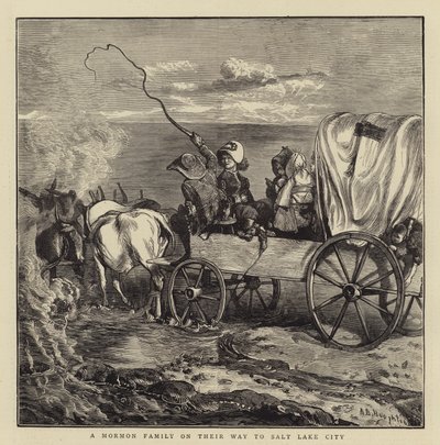 Una famiglia mormone in viaggio verso Salt Lake City da Arthur Boyd Houghton