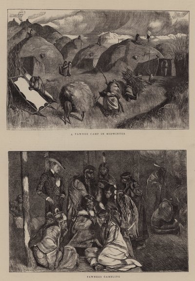Un campo Pawnee in pieno inverno da Arthur Boyd Houghton