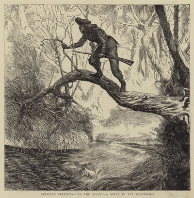 Schizzi americani, in perlustrazione, una scena nei boschi da Arthur Boyd Houghton