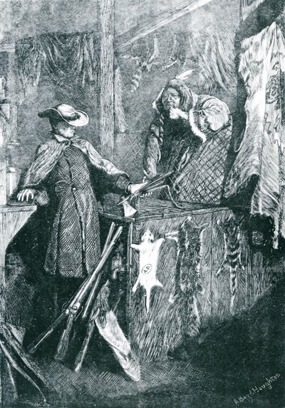Baratto con gli Indiani negli Stati Uniti Occidentali, inciso da Joseph Swain (1820-1909) 1871 da Arthur Boyd Houghton