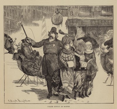 America Grafica, gli Shakers, Convoglio di Polizia a Boston da Arthur Boyd Houghton