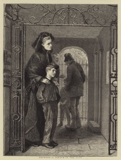 Orfani, uno schizzo in città da Arthur Boyd Houghton