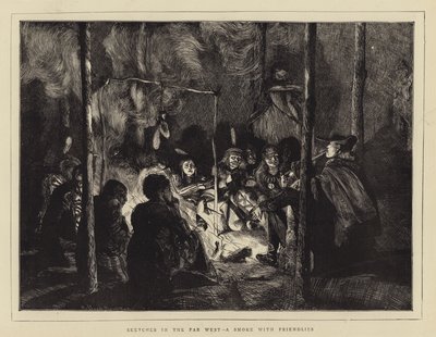 Schizzi nel Far West, una fumata con gli amici da Arthur Boyd Houghton