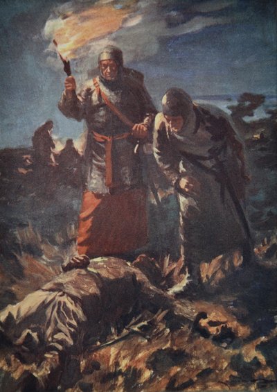 Invano cercarono il suo corpo tra i caduti, illustrazione da Una Storia della Germania di H.E. Marshall da Arthur C. (after) Michael