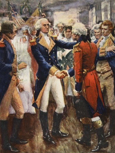 Washington che saluta i suoi ufficiali, illustrazione da 